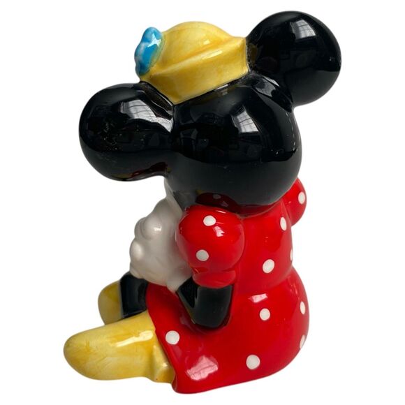 Vintage Disney Malaysia Mickey & Minnie Mouse Sitting Ceramic Figurines Set of 2 - Picture 4 of 11